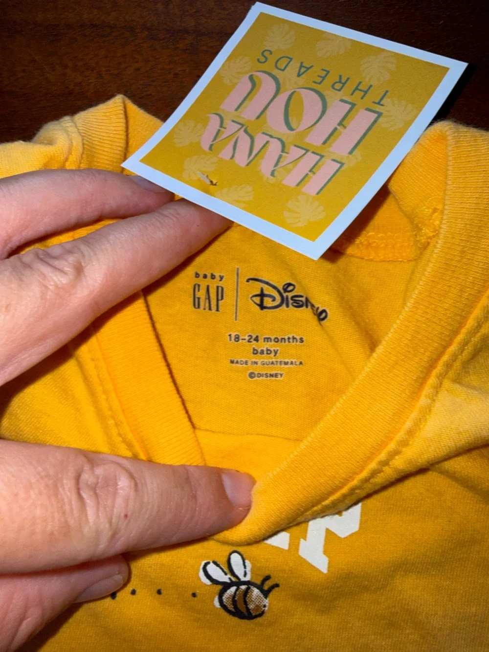 GAP Kids Yellow‎ Winnie the Pooh Tee with Red Accent